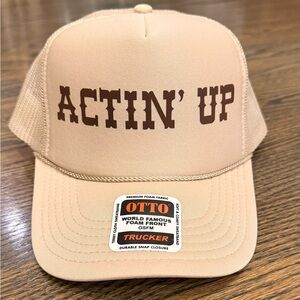 OTTO Beige 'Actin' Up' Trucker Hat